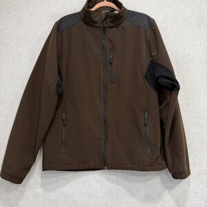 Black Diamond Jacket Mens XL Brown Softshell Fleece Lined Full Zip Outdoor Trail